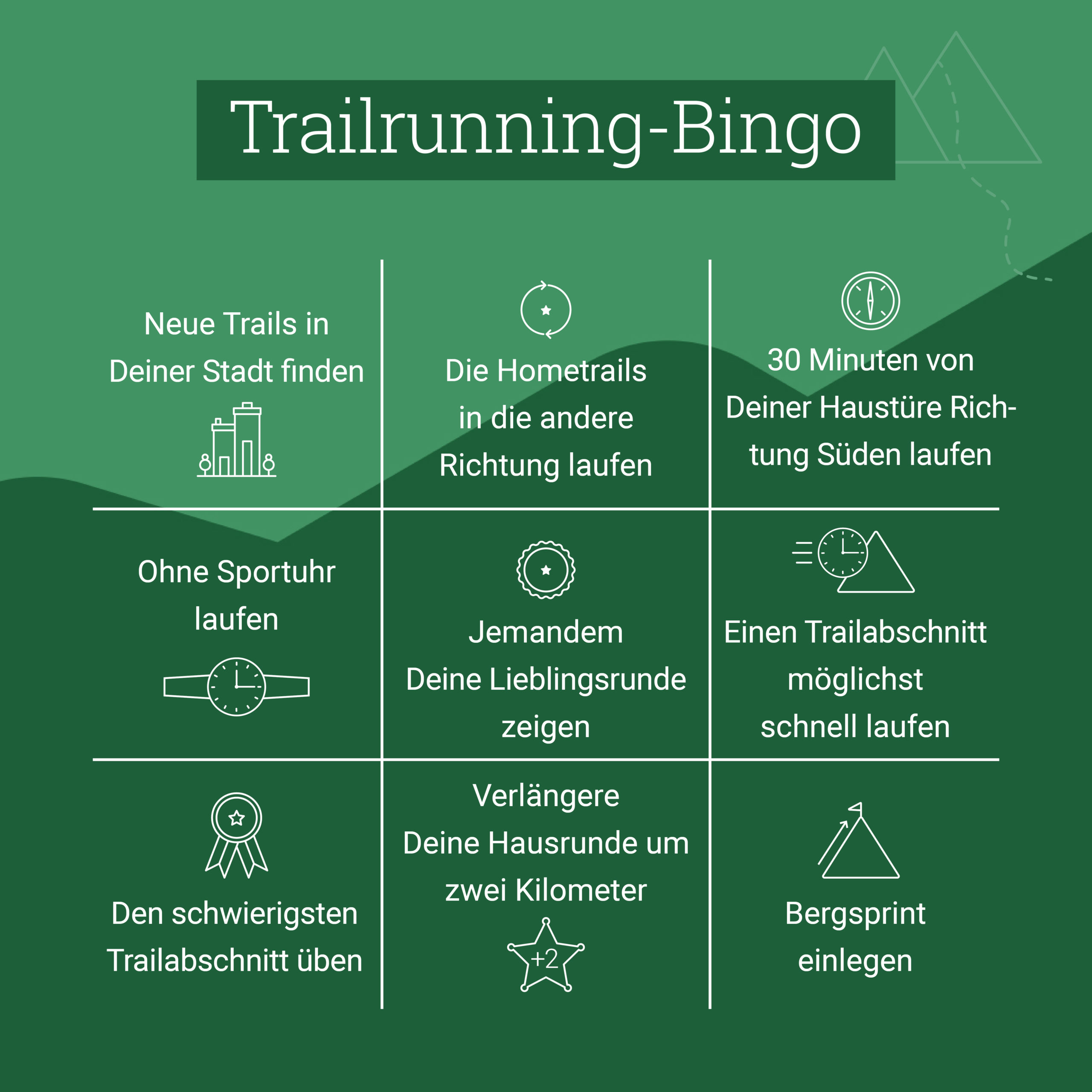 Bergzeit Bingo: Trailrunning